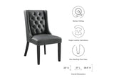 EEI-2234-GRY Baronet Button Tufted Vegan Leather Dining Chair By Modway