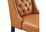 EEI-2234-TAN Baronet Button Tufted Vegan Leather Dining Chair By Modway