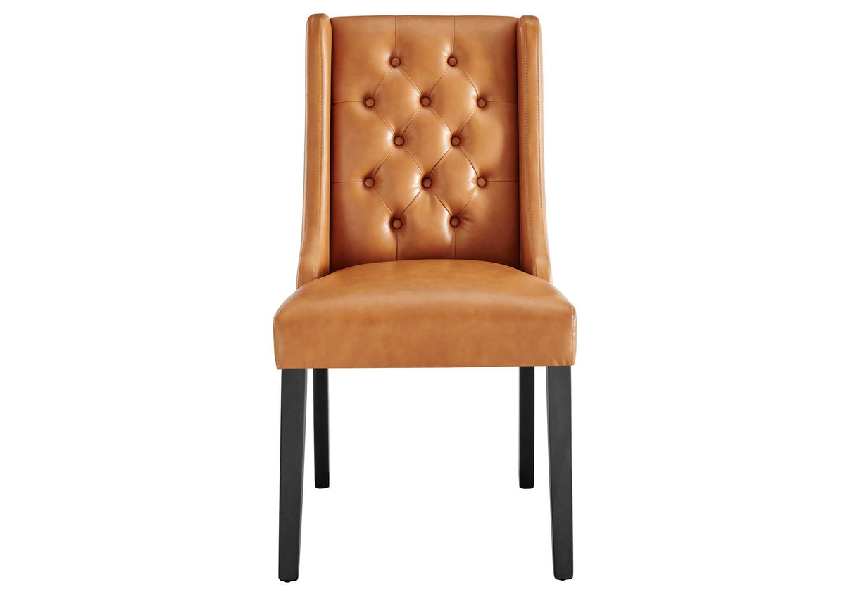 EEI-2234-TAN Baronet Button Tufted Vegan Leather Dining Chair By Modway