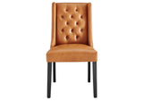 EEI-2234-TAN Baronet Button Tufted Vegan Leather Dining Chair By Modway