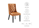 EEI-2234-TAN Baronet Button Tufted Vegan Leather Dining Chair By Modway