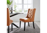 EEI-2234-TAN Baronet Button Tufted Vegan Leather Dining Chair By Modway