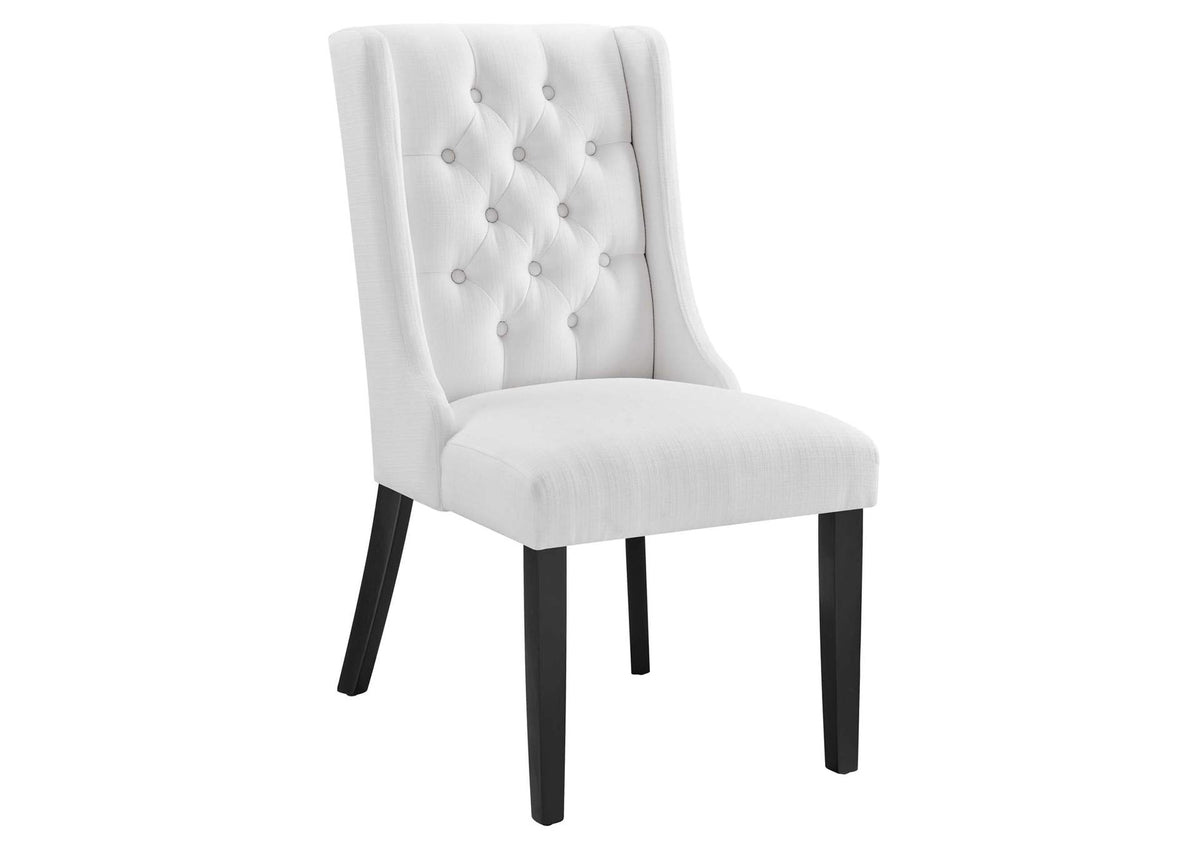 EEI-2235-WHI Baronet Button Tufted Fabric Dining Chair By Modway