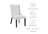 EEI-2235-WHI Baronet Button Tufted Fabric Dining Chair By Modway
