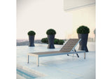 EEI-2247-SLV-GRY Shore Outdoor Patio Aluminum Chaise By Modway