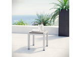 EEI-2248-SLV-GRY Shore Outdoor Patio Aluminum Side Table By Modway
