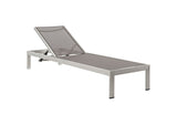 EEI-2249-SLV-GRY Shore Outdoor Patio Aluminum Mesh Chaise By Modway