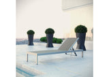 EEI-2250-SLV-GRY Shore Outdoor Patio Aluminum Rattan Chaise By Modway