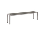 EEI-2252-SLV-GRY Shore Outdoor Patio Aluminum Bench By Modway