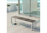 EEI-2252-SLV-GRY Shore Outdoor Patio Aluminum Bench By Modway