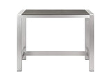 EEI-2253-SLV-GRY Shore Outdoor Patio Aluminum Rectangle Bar Table By Modway