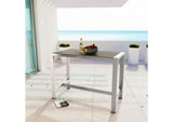 EEI-2253-SLV-GRY Shore Outdoor Patio Aluminum Rectangle Bar Table By Modway
