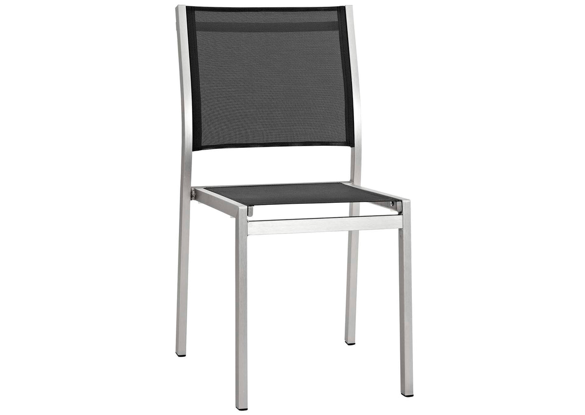 EEI-2259-SLV-BLK Shore Outdoor Patio Aluminum Side Chair By Modway