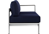 EEI-2262-SLV-NAV Shore Right-Arm Corner Sectional Outdoor Patio Aluminum Loveseat By Modway