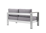 EEI-2265-SLV-GRY Shore Left-Arm Corner Sectional Outdoor Patio Aluminum Loveseat By Modway