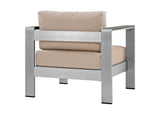 EEI-2266-SLV-BEI Shore Outdoor Patio Aluminum Armchair By Modway