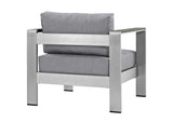EEI-2266-SLV-GRY Shore Outdoor Patio Aluminum Armchair By Modway