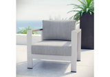 EEI-2266-SLV-GRY Shore Outdoor Patio Aluminum Armchair By Modway