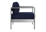EEI-2266-SLV-NAV Shore Outdoor Patio Aluminum Armchair By Modway