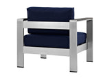 EEI-2266-SLV-NAV Shore Outdoor Patio Aluminum Armchair By Modway