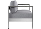 EEI-2267-SLV-GRY Shore Outdoor Patio Aluminum Loveseat By Modway