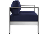 EEI-2267-SLV-NAV Shore Outdoor Patio Aluminum Loveseat By Modway