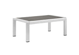 EEI-2268-SLV-GRY Shore Outdoor Patio Aluminum Coffee Table By Modway