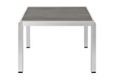 EEI-2268-SLV-GRY Shore Outdoor Patio Aluminum Coffee Table By Modway
