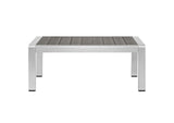 EEI-2268-SLV-GRY Shore Outdoor Patio Aluminum Coffee Table By Modway