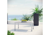 EEI-2268-SLV-GRY Shore Outdoor Patio Aluminum Coffee Table By Modway