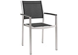 EEI-2272-SLV-BLK Shore Outdoor Patio Aluminum Dining Chair By Modway