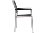 EEI-2272-SLV-BLK Shore Outdoor Patio Aluminum Dining Chair By Modway