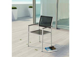 EEI-2272-SLV-BLK Shore Outdoor Patio Aluminum Dining Chair By Modway
