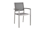 EEI-2272-SLV-GRY Shore Outdoor Patio Aluminum Dining Chair By Modway