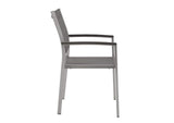 EEI-2272-SLV-GRY Shore Outdoor Patio Aluminum Dining Chair By Modway