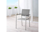 EEI-2272-SLV-GRY Shore Outdoor Patio Aluminum Dining Chair By Modway