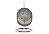 EEI-2273-GRY-BEI Hide Outdoor Patio Swing Chair With Stand By Modway