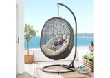 EEI-2273-GRY-BEI Hide Outdoor Patio Swing Chair With Stand By Modway