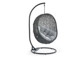 EEI-2273-GRY-GRY Hide Outdoor Patio Swing Chair With Stand By Modway