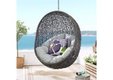 EEI-2273-GRY-GRY Hide Outdoor Patio Swing Chair With Stand By Modway