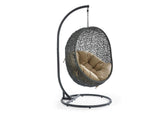 EEI-2273-GRY-MOC Hide Outdoor Patio Swing Chair With Stand By Modway