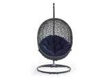 EEI-2273-GRY-NAV Hide Outdoor Patio Swing Chair With Stand By Modway