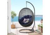 EEI-2273-GRY-NAV Hide Outdoor Patio Swing Chair With Stand By Modway