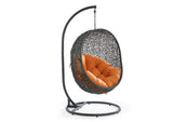 EEI-2273-GRY-ORA Hide Outdoor Patio Swing Chair With Stand By Modway