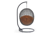 EEI-2273-GRY-ORA Hide Outdoor Patio Swing Chair With Stand By Modway