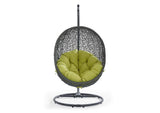 EEI-2273-GRY-PER Hide Outdoor Patio Swing Chair With Stand By Modway
