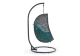 EEI-2273-GRY-TRQ Hide Outdoor Patio Swing Chair With Stand By Modway