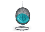 EEI-2273-GRY-TRQ Hide Outdoor Patio Swing Chair With Stand By Modway