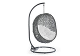 EEI-2273-GRY-WHI Hide Outdoor Patio Swing Chair With Stand By Modway