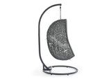 EEI-2273-GRY-WHI Hide Outdoor Patio Swing Chair With Stand By Modway